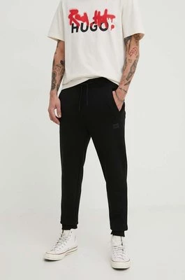HUGO spodnie dresowe bawełniane kolor czarny gładkie 50505510
