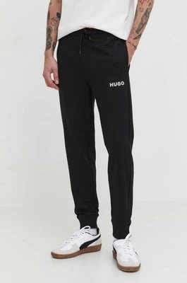 HUGO spodnie dresowe bawełniane kolor czarny gładkie 50509965