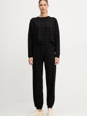 HUGO spodnie dresowe LOKKY Long pant damskie kolor czarny z aplikacją 50545211