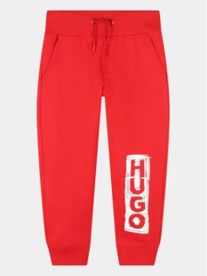 Hugo Spodnie dresowe G24150 D Czerwony Regular Fit