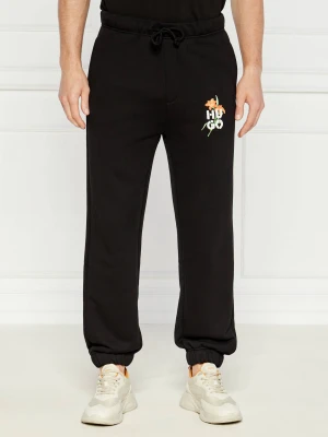 HUGO Spodnie dresowe | Regular Fit czarny