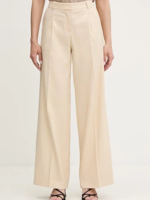 HUGO spodnie garniturowe damskie z dodatkiem lnu Halati