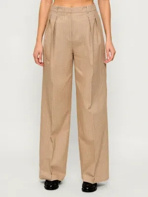 HUGO Spodnie Henesa | Loose fit | z dodatkiem lnu