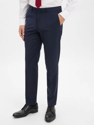 HUGO Spodnie - Hesten Mężczyźni Super Slim Fit niebieski jednolity,