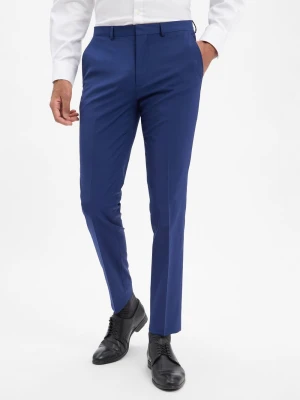 HUGO Spodnie - Hesten Mężczyźni Super Slim Fit niebieski jednolity,