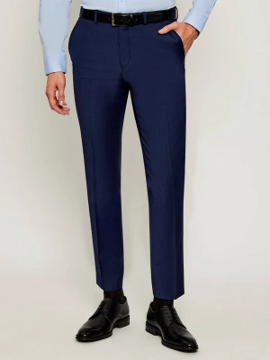 HUGO Spodnie Hesten253X | Extra slim fit | z dodatkiem wełny granatowy