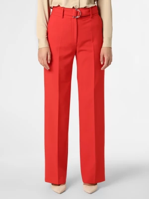HUGO Spodnie Kobiety Sztuczne włókno czerwony jednolity,