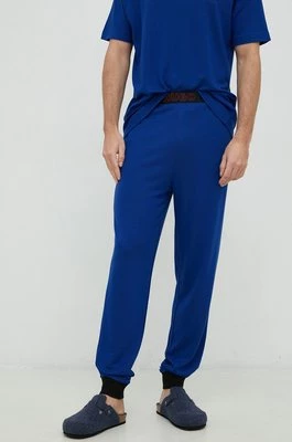 HUGO spodnie lounge męskie kolor niebieski gładkie