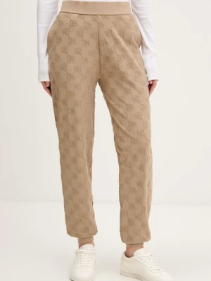 HUGO spodnie lounge damskie z bawełną TERRYMONOGRAM_PANTS