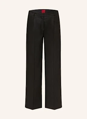 Hugo Spodnie Marlena Halati Z Lnem schwarz