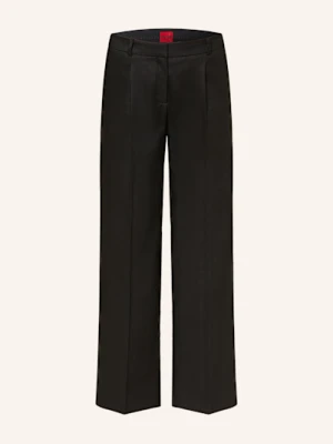 Hugo Spodnie Marlena Halati Z Lnem schwarz