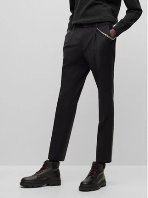 Hugo Spodnie materiałowe 50483152 Czarny Extra Slim Fit