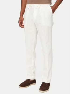 HUGO Spodnie materiałowe 50559695 Kremowy Regular Fit