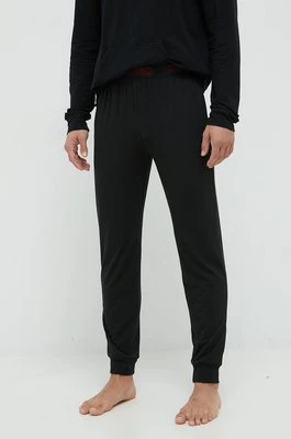 HUGO spodnie piżamowe męskie kolor czarny gładka