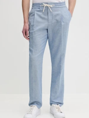 HUGO spodnie slim fit męskie z dodatkiem lnu Getlin251F3