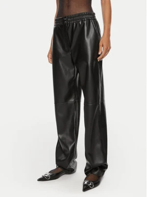 Hugo Spodnie z imitacji skóry Halmara-1 50516876 Czarny Relaxed Fit
