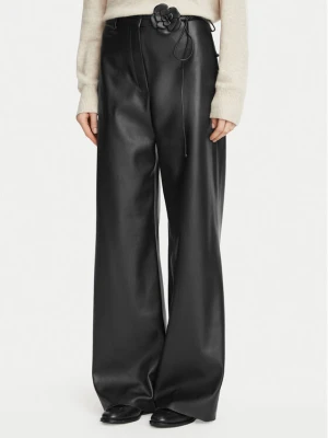 HUGO Spodnie z imitacji skóry Hasmina-2 50571450 Czarny Regular Fit