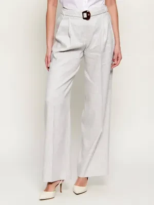 HUGO Spodnie z paskiem Hejuly-2 | Loose fit | z dodatkiem lnu