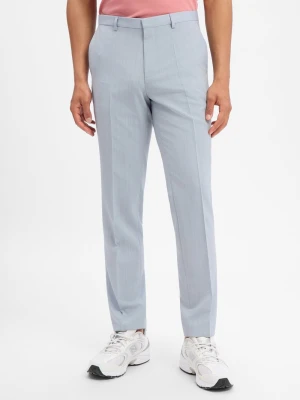 HUGO spodnie z zestawu modułowego z domieszką wełny owczej Mężczyźni Super Slim Fit niebieski