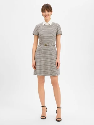 HUGO Sukienka damska - Ketali Kobiety beżowy|brązowy|czarny w kratkę,