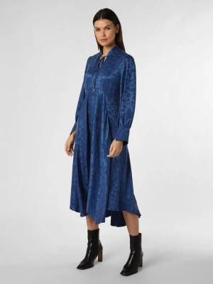 HUGO Sukienka damska Kobiety Sztuczne włókno niebieski wypukły wzór tkaniny,