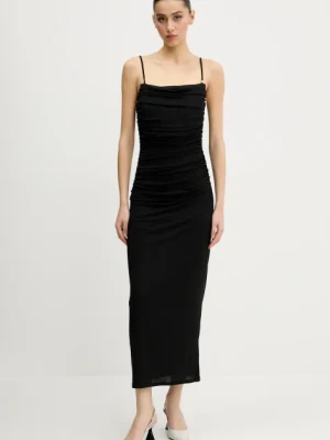 HUGO sukienka kolor czarny maxi dopasowana 50540915