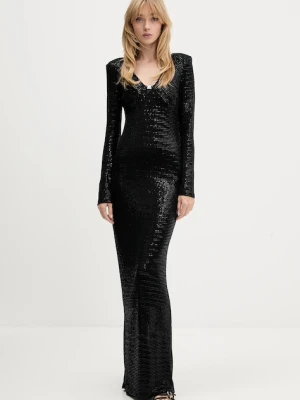 HUGO sukienka kolor czarny maxi dopasowana 50546245