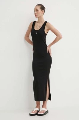 HUGO sukienka kolor czarny midi dopasowana 50514521