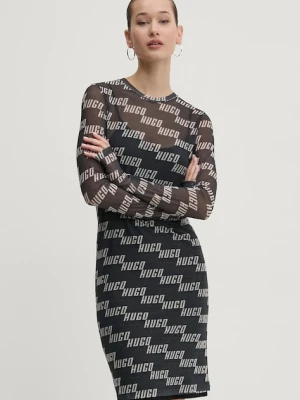 HUGO sukienka kolor czarny mini dopasowana 50534848