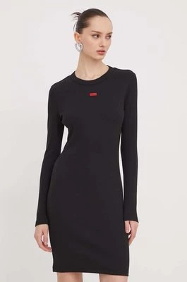 HUGO sukienka kolor czarny mini dopasowana 50508635