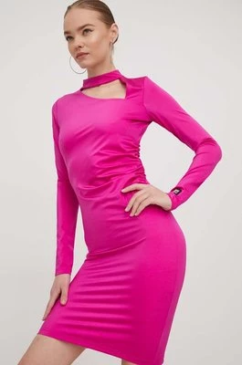HUGO sukienka kolor różowy mini dopasowana 50508733