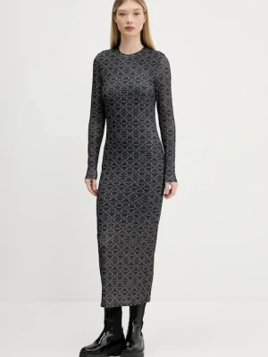HUGO sukienka kolor szary maxi dopasowana 50542400