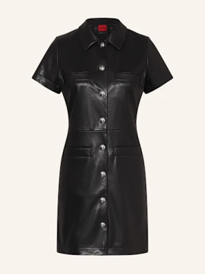 Hugo Sukienka Koszulowa Kalindana Z Imitacji Skóry schwarz