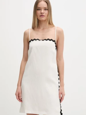 HUGO sukienka letnia z dodatkiem lnu Kabaru-1