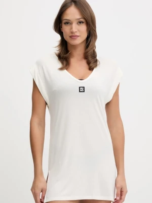 HUGO sukienka plażowa SIGNATURE B. DRESS beżowy