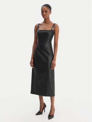 HUGO Sukienka z imitacji skóry Kattarina-1 50553546 Czarny Slim Fit