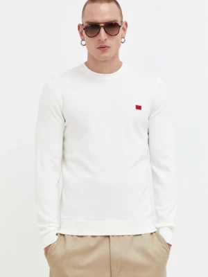 HUGO sweter bawełniany San Cassius-C1 kolor beżowy lekki 50475083