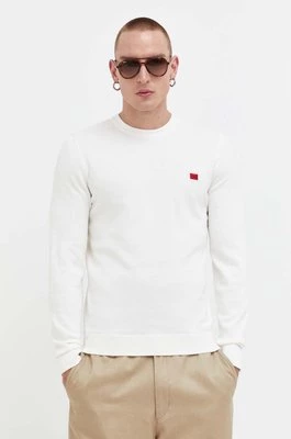 HUGO sweter bawełniany kolor beżowy lekki 50475083