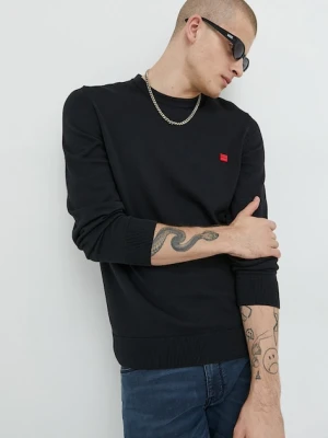 HUGO sweter bawełniany kolor czarny lekki 50475083