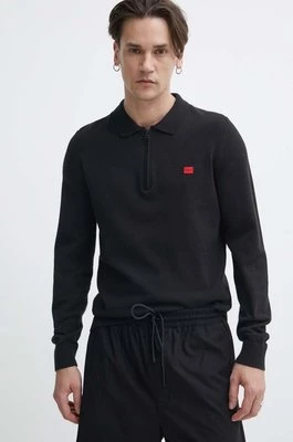 HUGO sweter bawełniany kolor czarny lekki 50510394