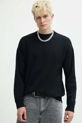 HUGO sweter bawełniany kolor czarny lekki