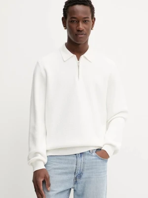 HUGO sweter bawełniany męski kolor beżowy lekki 50546871