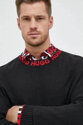 HUGO sweter bawełniany męski kolor czarny lekki 50474813
