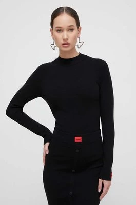 HUGO sweter damski kolor czarny lekki 50508993