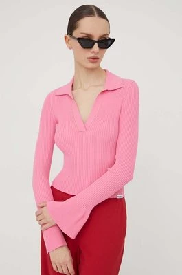 HUGO sweter damski kolor różowy lekki 50507957