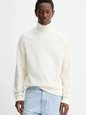 HUGO sweter męski kolor beżowy z golferm 50546996