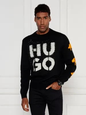 HUGO Sweter | Regular Fit | z dodatkiem wełny