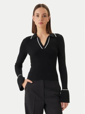 HUGO Sweter Samur 50554077 Czarny Slim Fit
