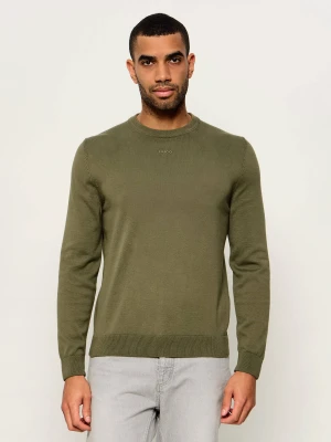 HUGO Sweter San Cassius-C2 | Slim Fit oliwkowy