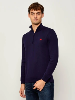 HUGO Sweter San Quintus-C | Regular Fit granatowy